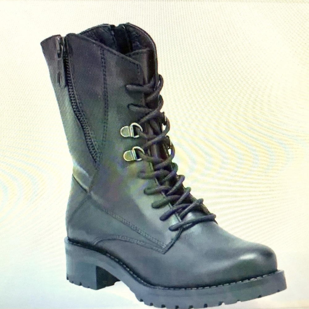 Mix Mooz Combat inspired Leather Retro Boots